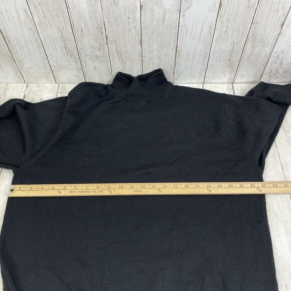 LINEA UOMO Sweater Sz 2X Wool Blend Mock Neck Long Sleeve Pullover Black - Picture 7 of 8